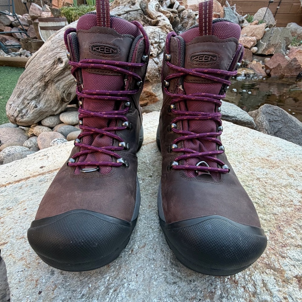 KEEN Revel III Womens 9 Waterproof Insulated Winter Boots Hiking Brown - Picture 2 of 8
